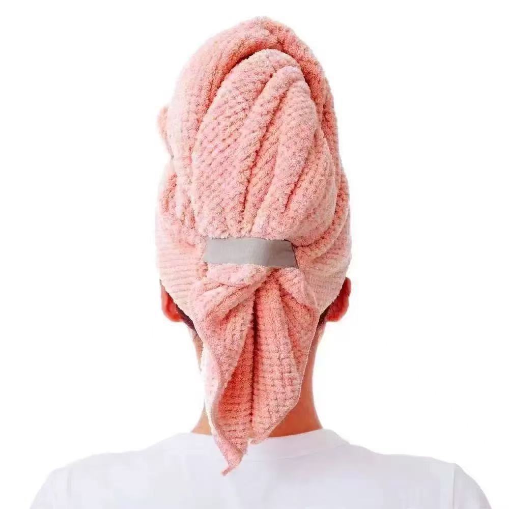 Ultra-Fine Fiber Quick-Dry Hair Wrap Cap with Elastic Band