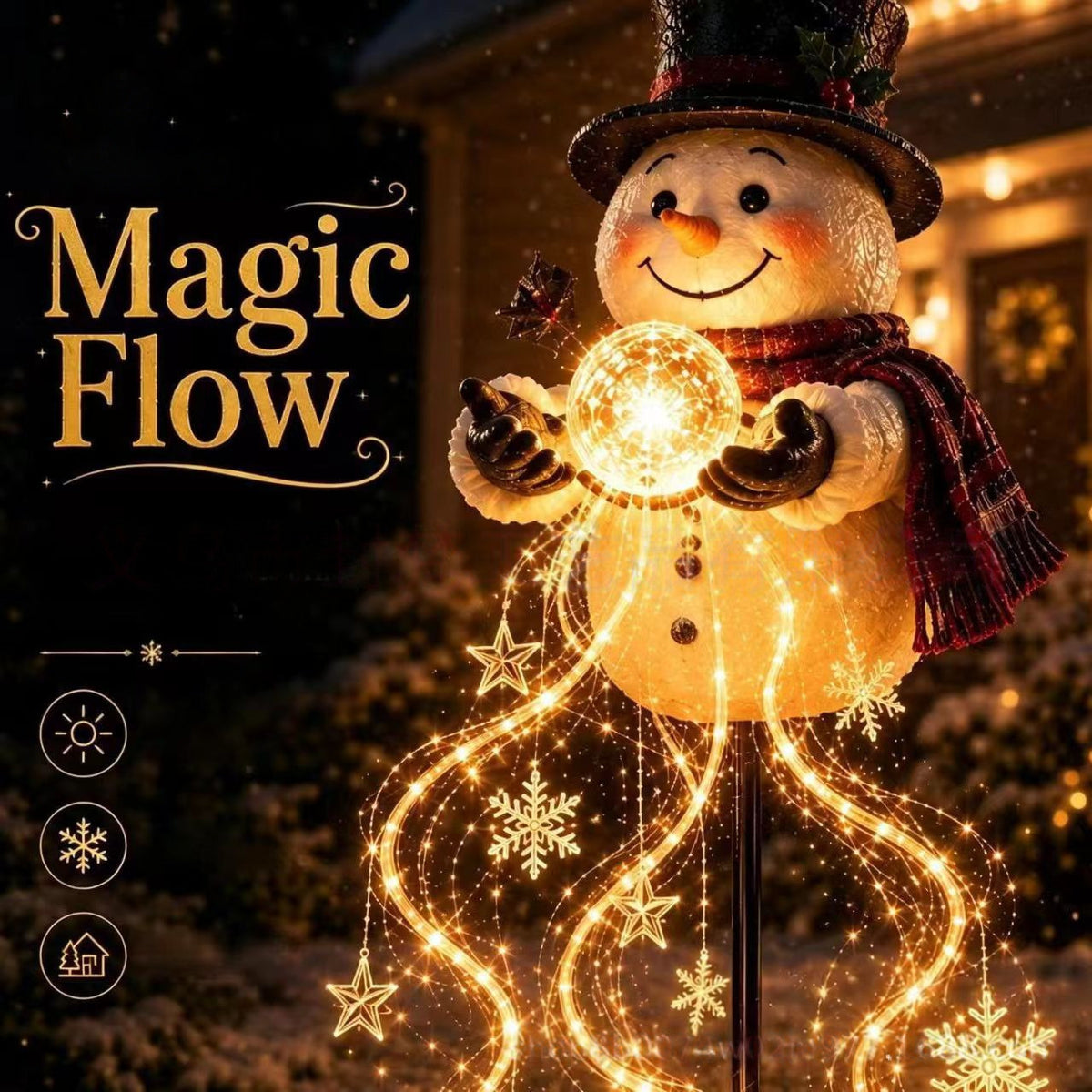 Snowman Magic Fountain Garden Light