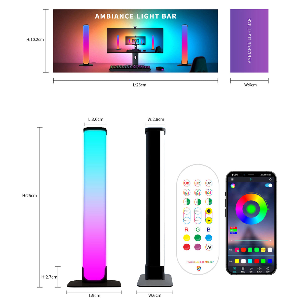 Bluetooth Voice Control RGB Music Sync Atmosphere Light