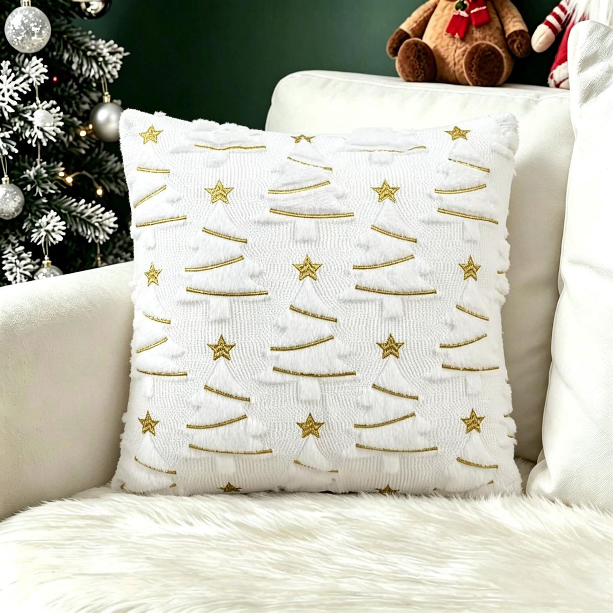 Christmas Themed Retro Cushion Cover