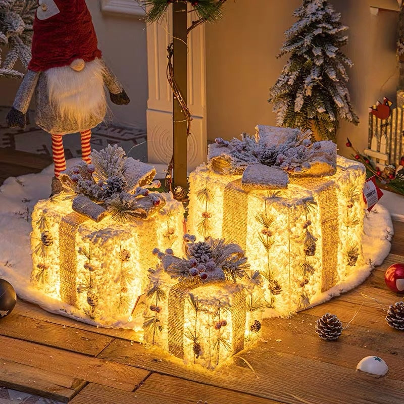 Luminous Christmas Decorative Gift Box Set