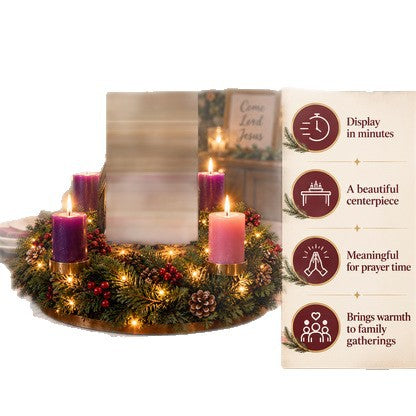 Lighted Advent Wreathwith Nativity
