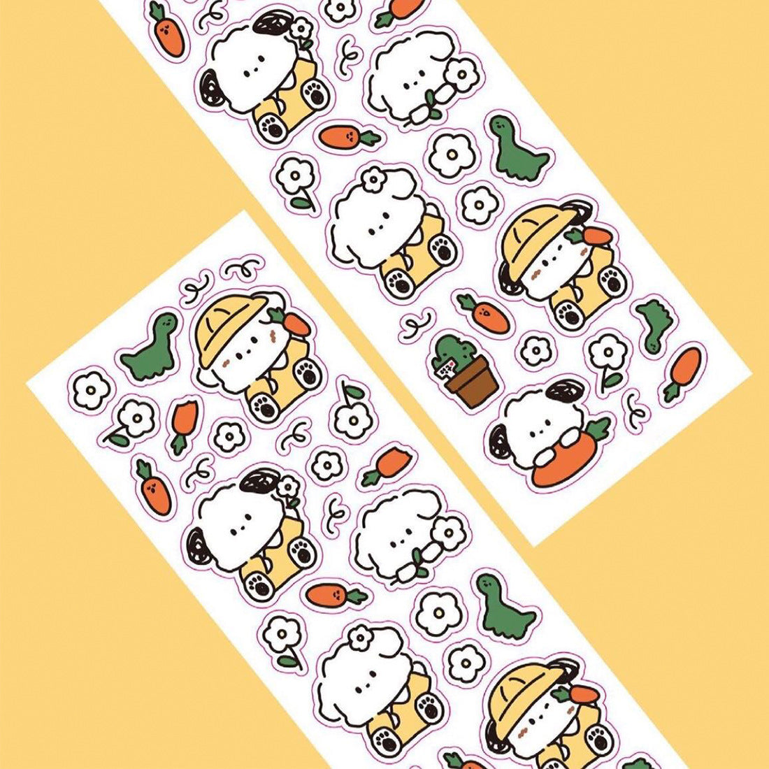 Cute Little White Dog Handbook Stickers