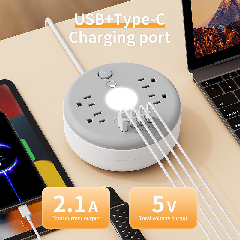 Smart multi-functional power strip night light