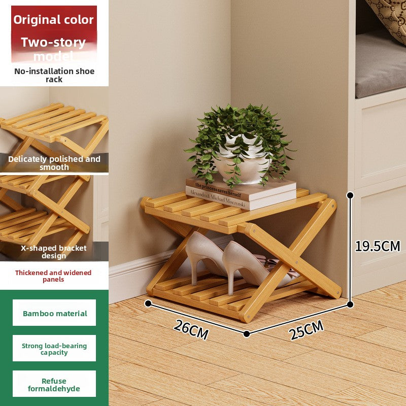 Foldable Bamboo Shoe Rack