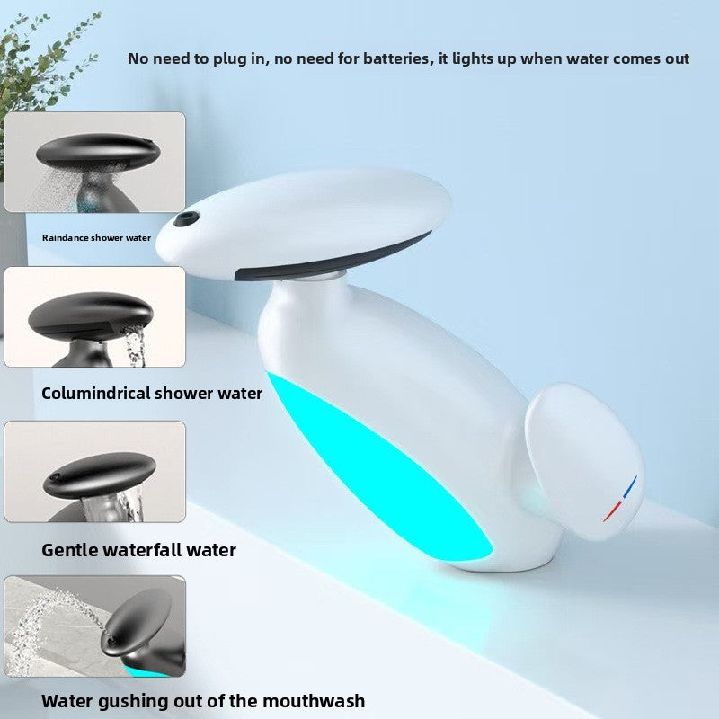 Penguin Pull-Out Faucet with Ambient Light for Bathroom Sink