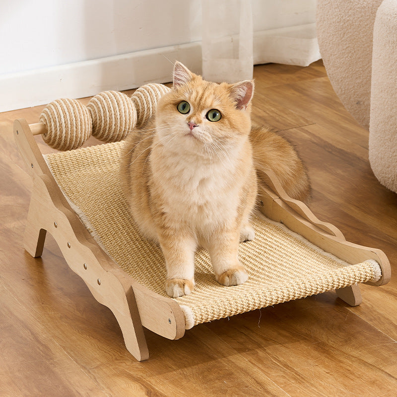 Solid Wood Sisal Cat Scratching Pad