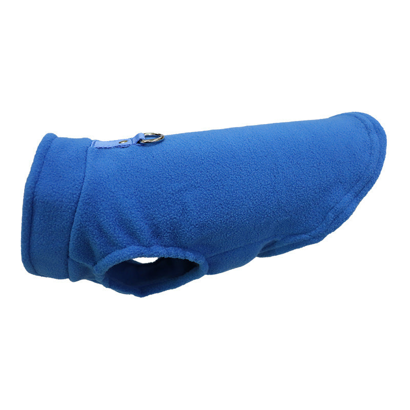 Pet Dog Cat Solid Color Outdoor Traction Fleece Vest