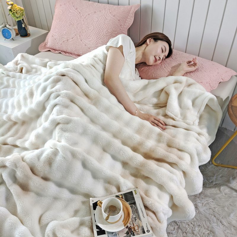 Marble Print Fleece Throw Blanket