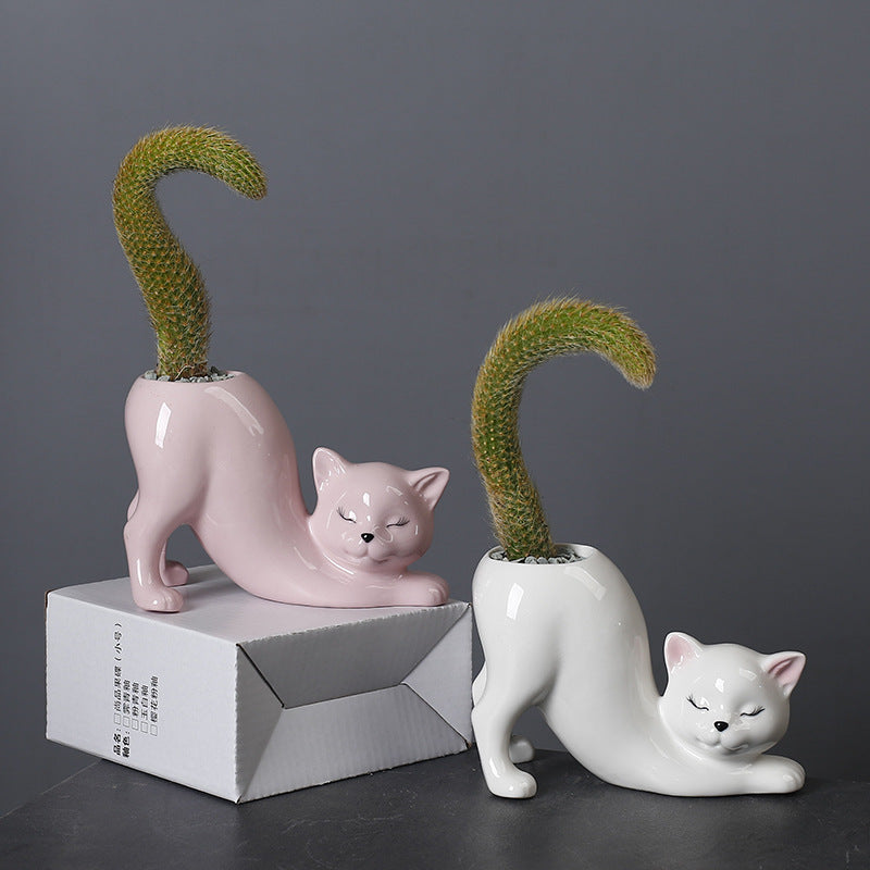 Cute Animal Tail Ceramic Succulent Pot