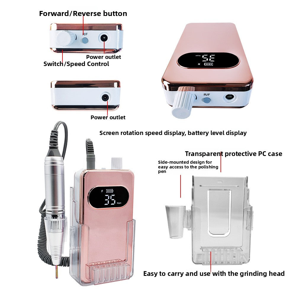 Professional 35000 RPM Rechargeable Electric Nail Drill Machine for Manicure