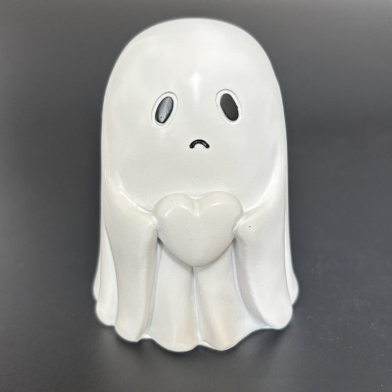 Halloween Cute White Ghost Resin Ornament Party Decoration