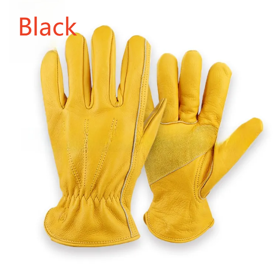 Cowhide Leather Work Gloves Full Finger Protective