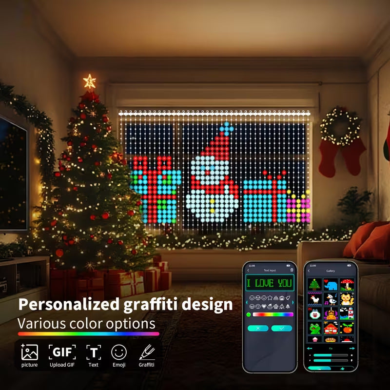 Smart Bluetooth RGB LED Curtain Lights