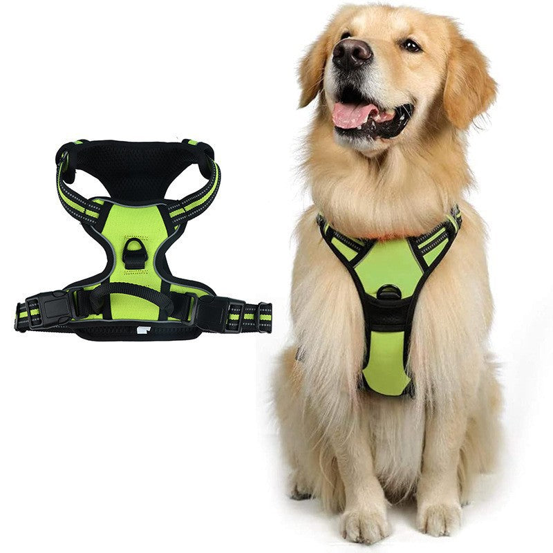 Reflective Vest-Style Pet Harness with Leash