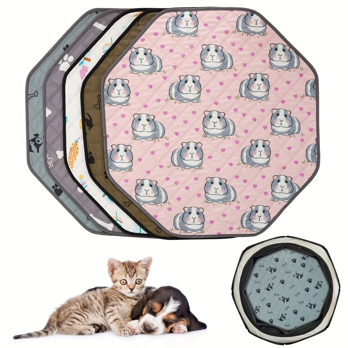 Washable Octagonal Dog Cage Mat