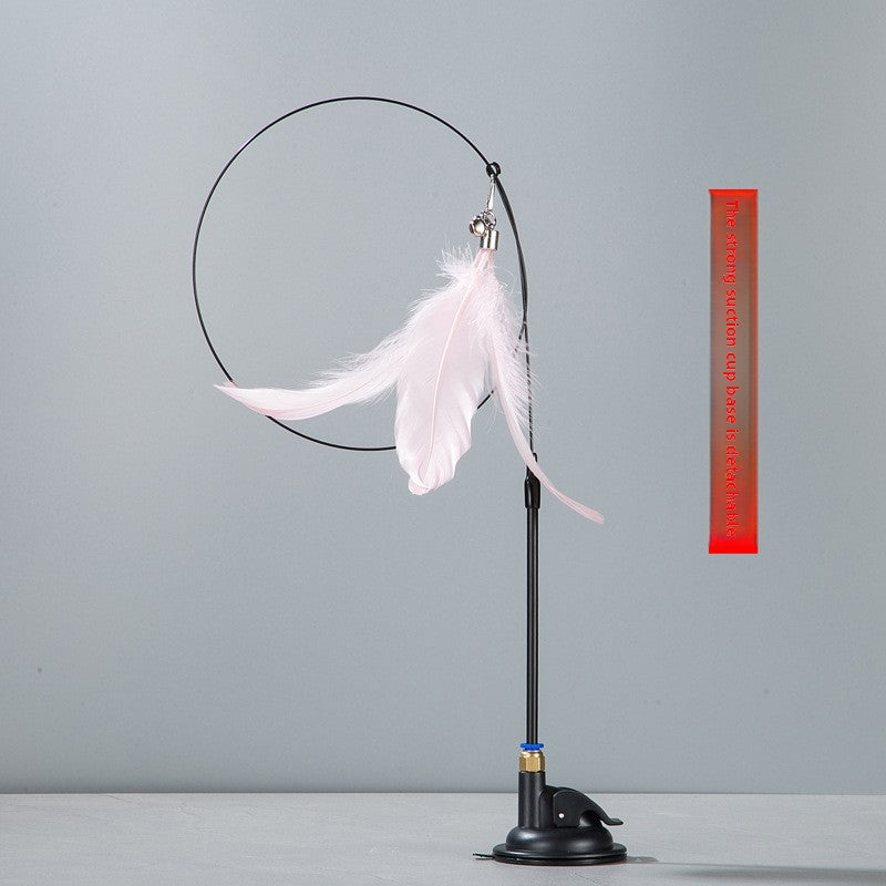 Interactive Cat Teaser Stick with Feather Head
