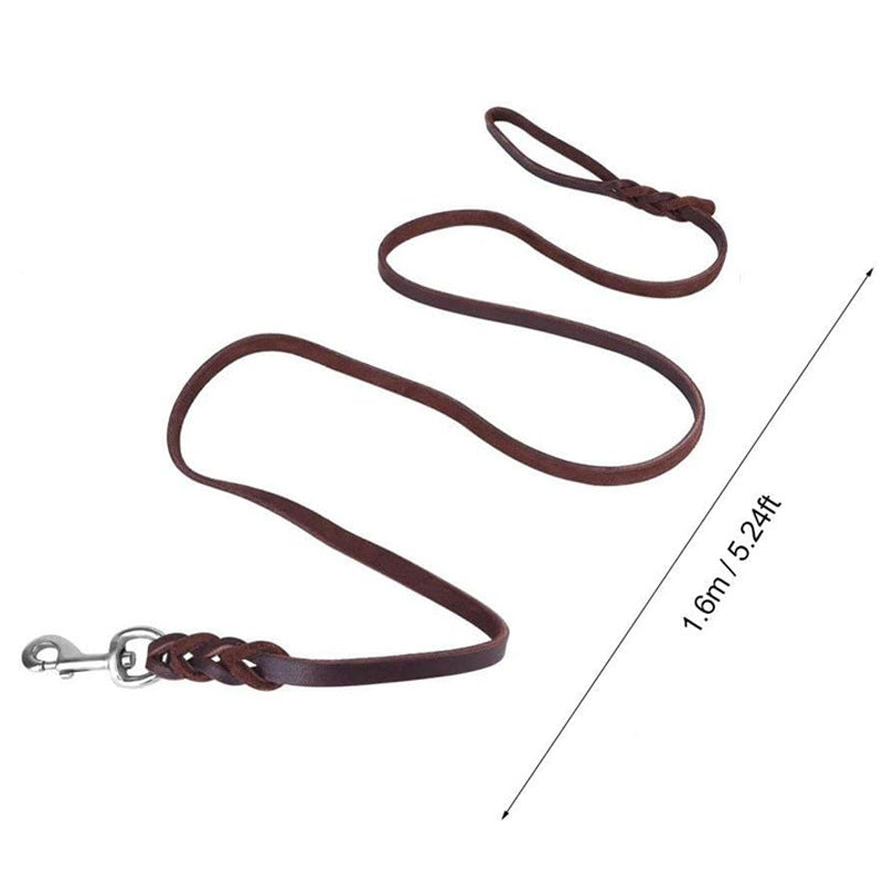 Durable Leather Braided Dog Leash