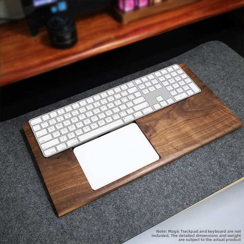 Walnut Wood Keyboard and Touchpad Stand with Wrist Rest