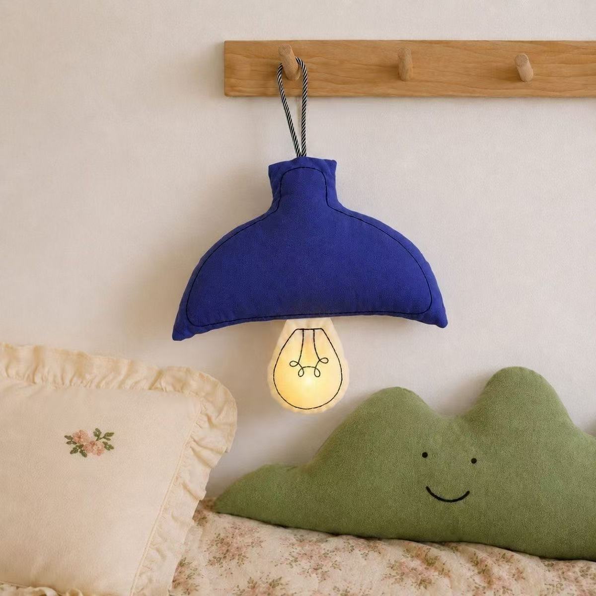Creative Cute Bulb-Shaped Fabric Wall Light Touch Switch LED Night Light