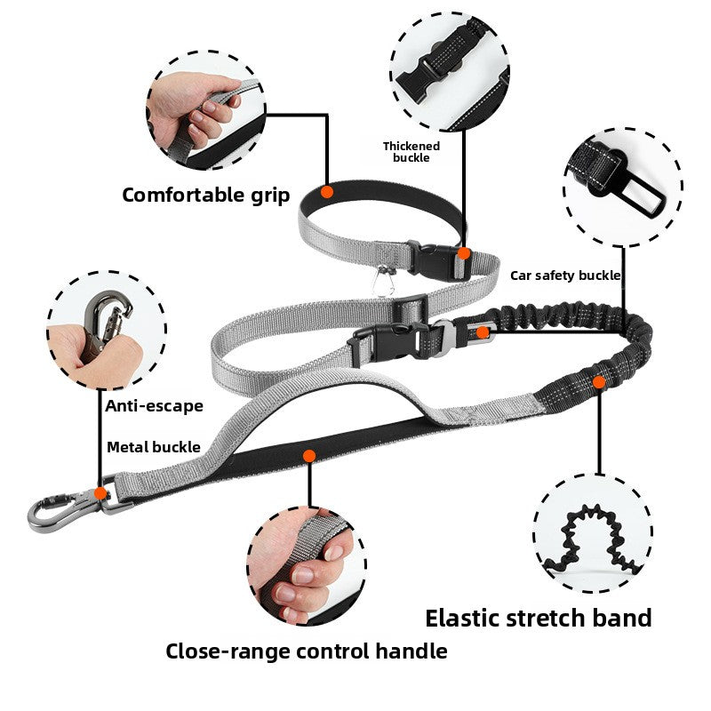 Adjustable Hands-Free Dog Leash with Anti-Pull Feature