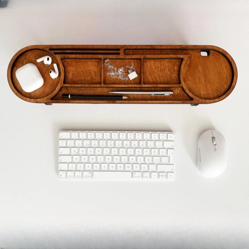 Wooden Desktop Phone Headphone Storage Rack