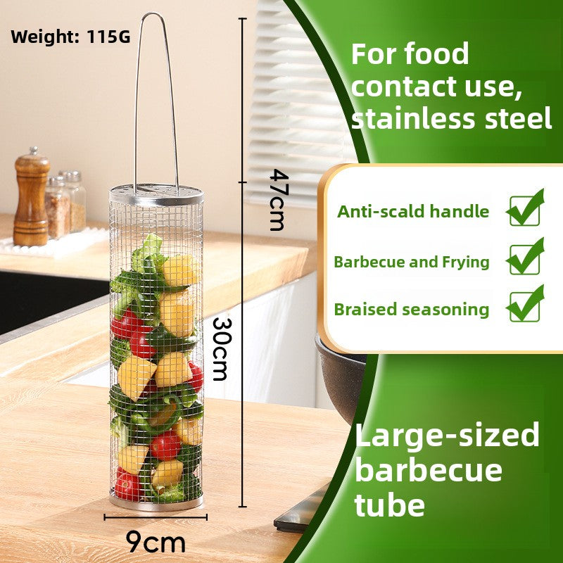Stainless Steel Outdoor Portable Barbecue Cage Camping Picnic Grill