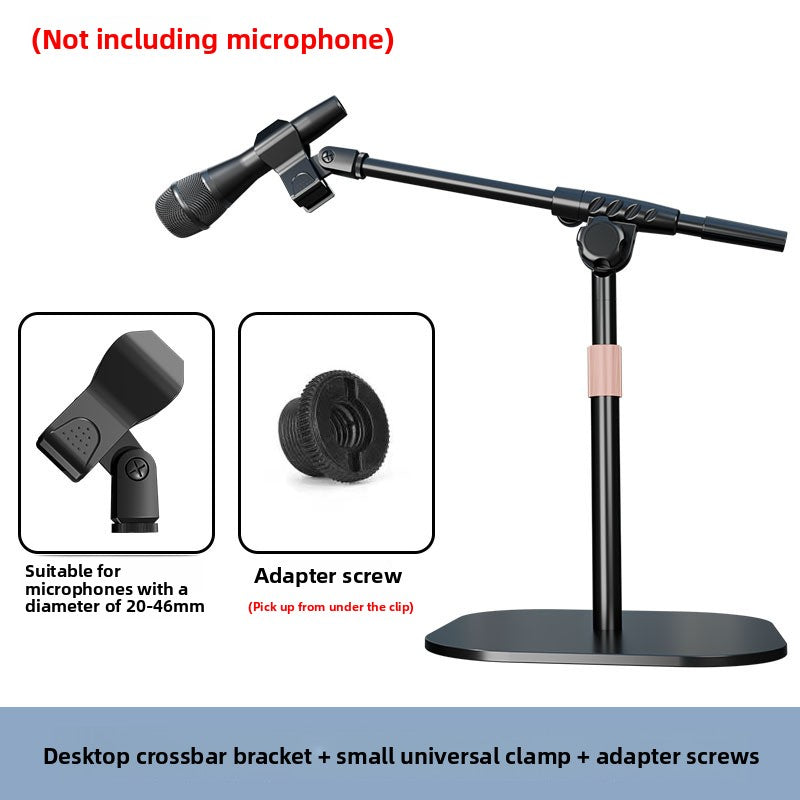 Adjustable Desktop Microphone Stand with Weighted Base