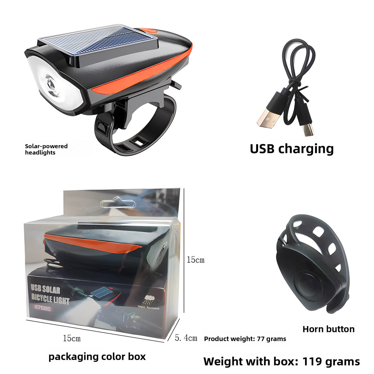 Solar Mountain Bike Light Night Riding