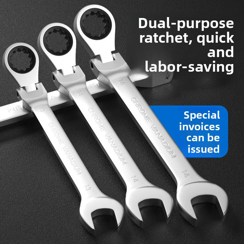 Movable Head Ratchet Wrench Dual Head Automotive Tool