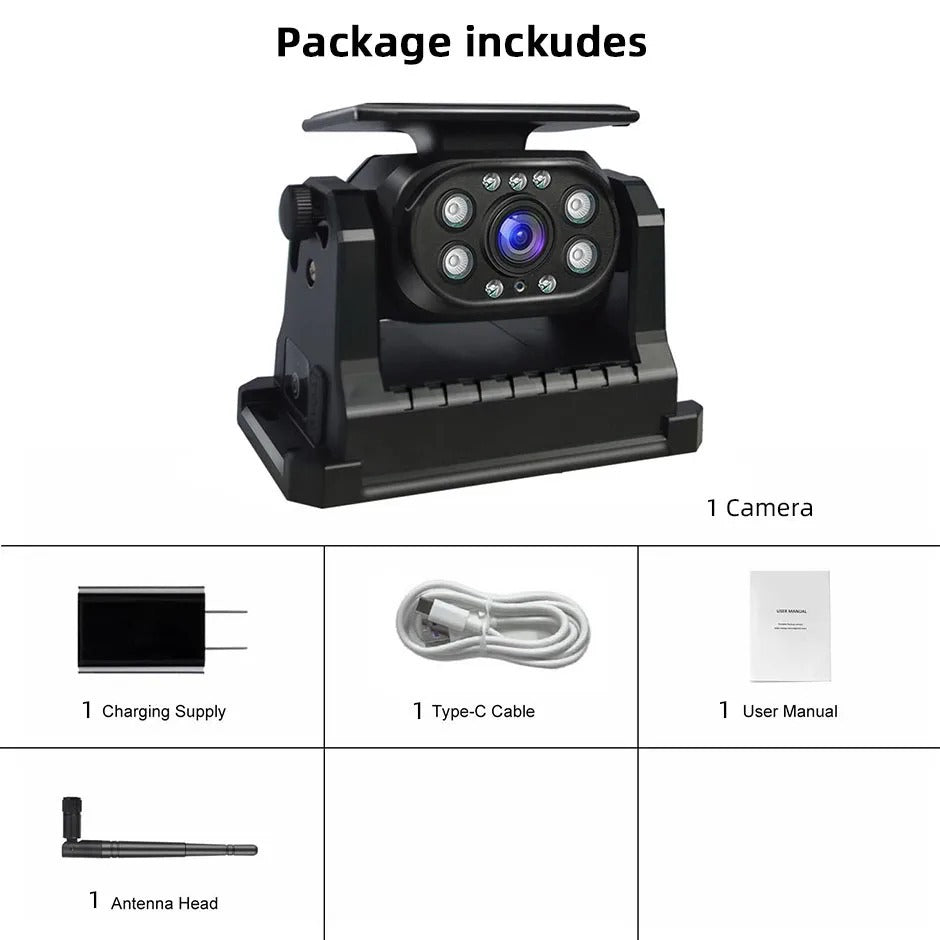 Solar Wireless Reversing Camera with AI Detection