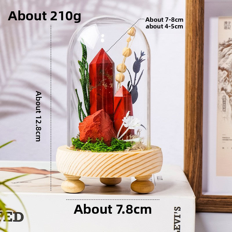 Handmade Crystal Bonsai with Glass Dome