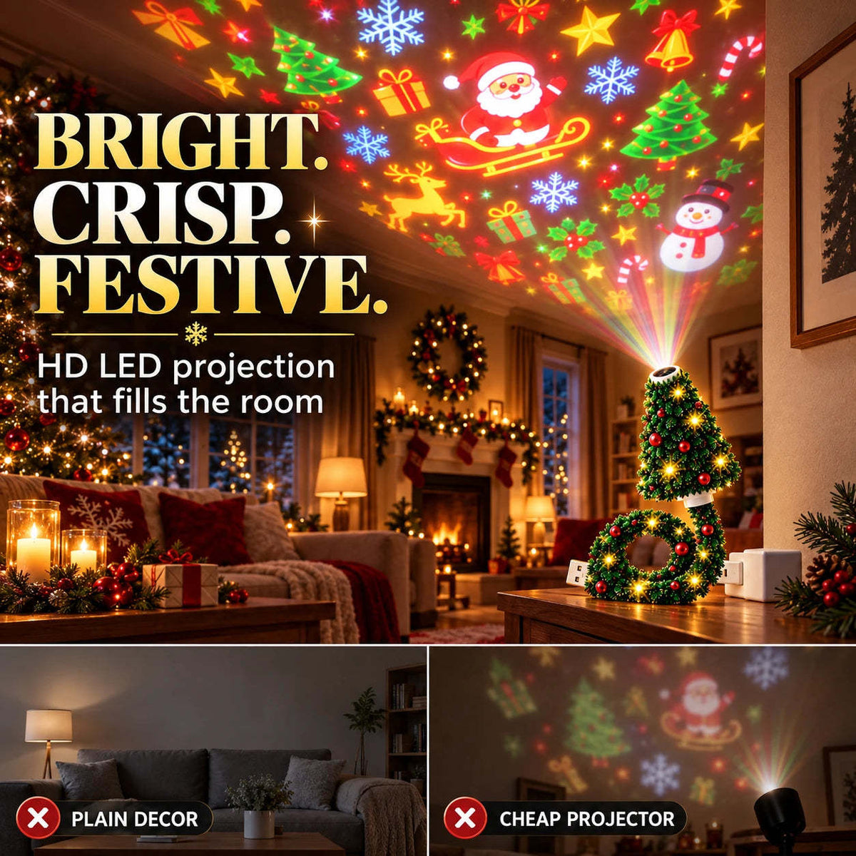 Creative Christmas projection lamp