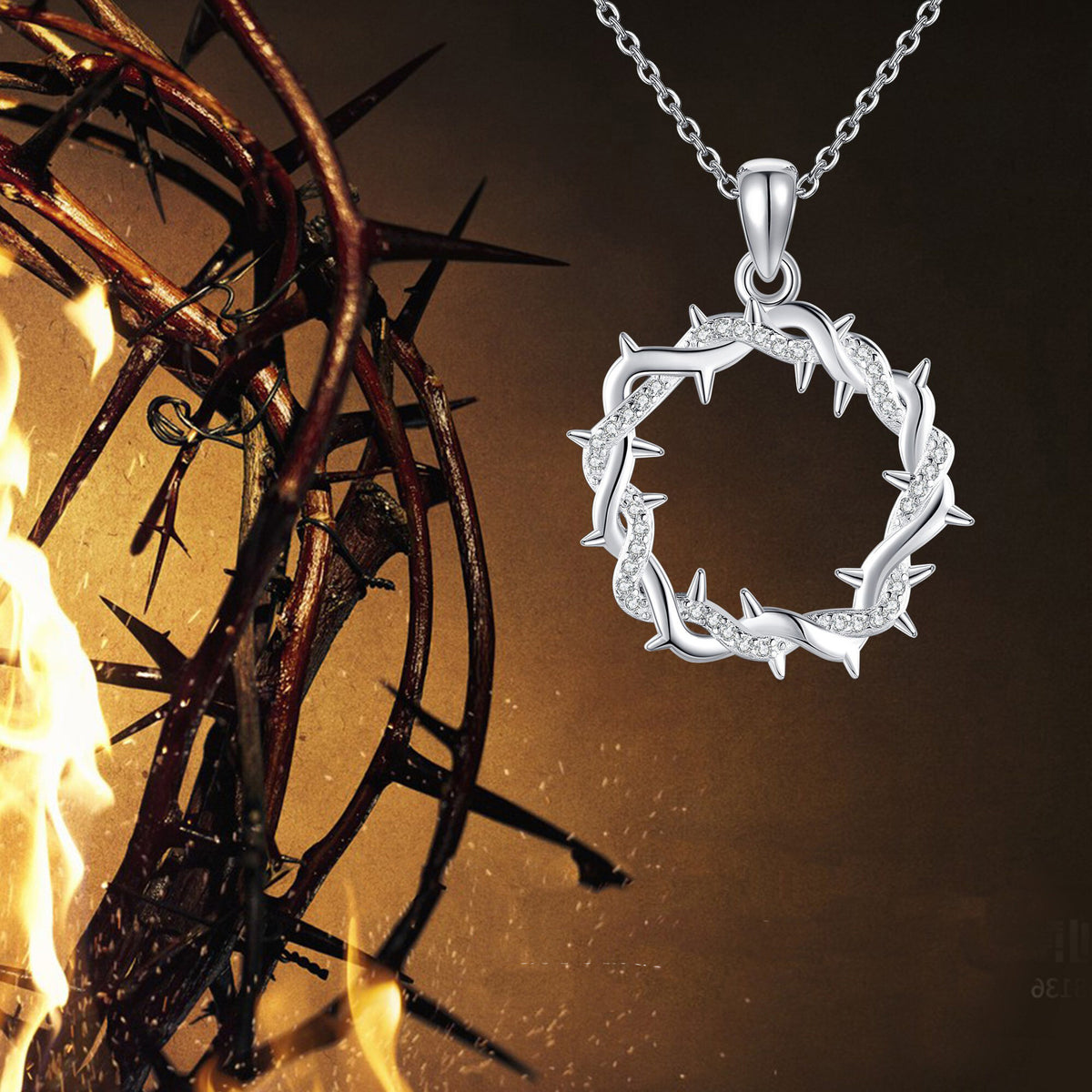 Zircon Thorn Ring Necklace