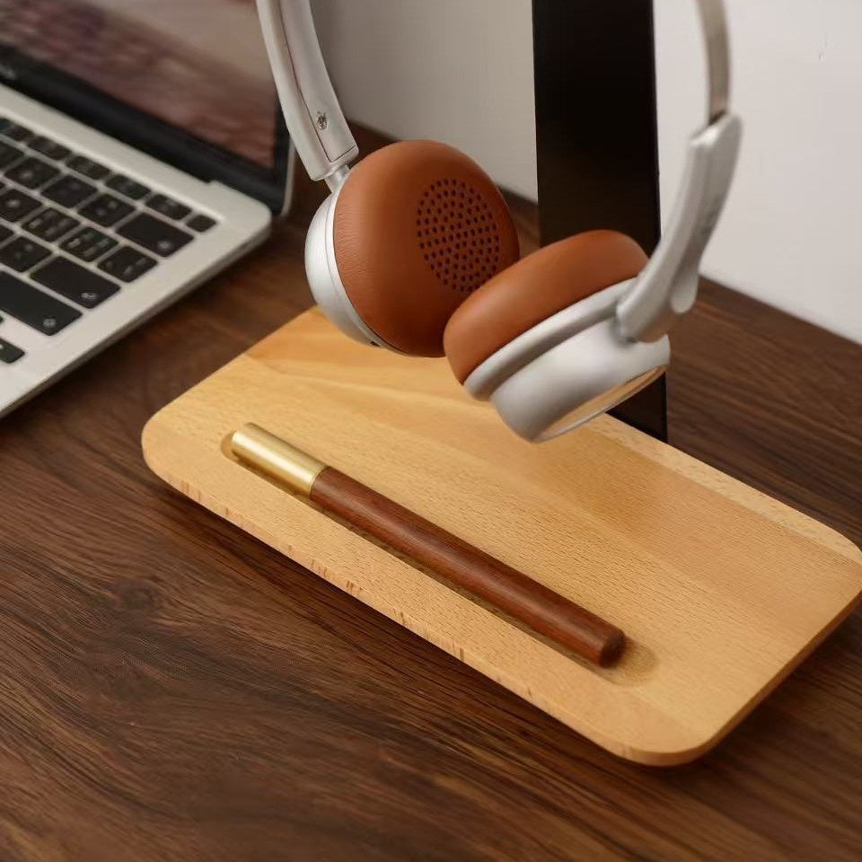 Wooden and Iron Headphone Stand