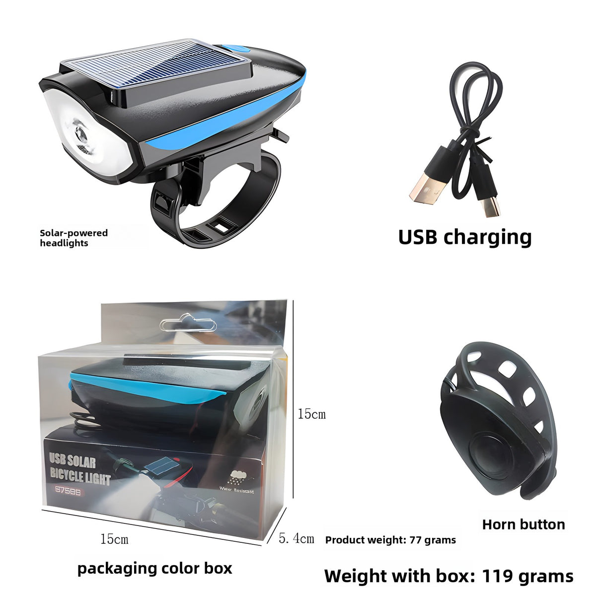 Solar Mountain Bike Light Night Riding