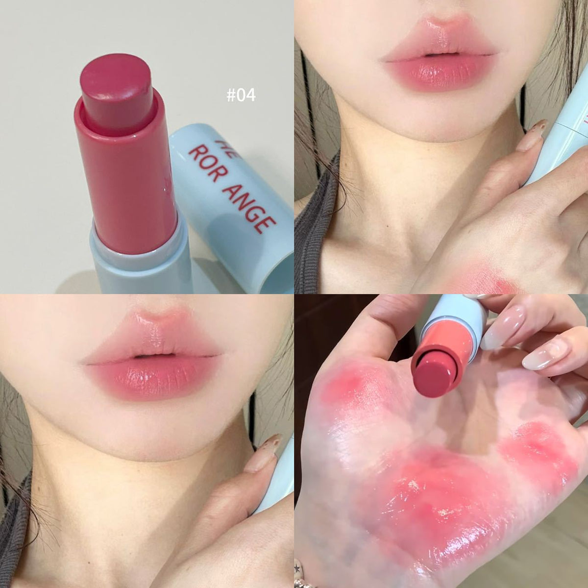 Clear and transparent water-sensitive stick high-gloss bright and tender blush lipstick