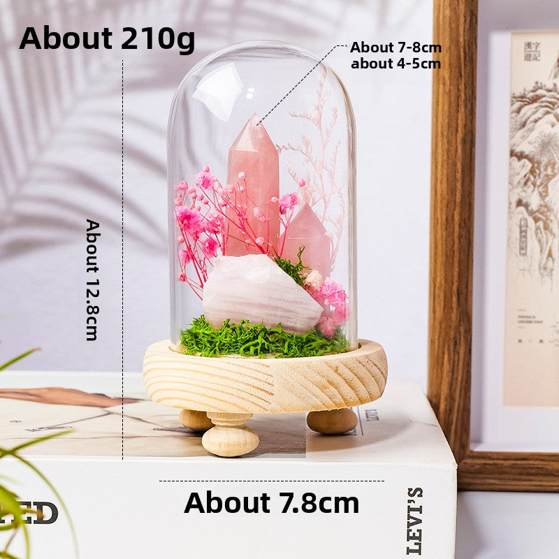 Handmade Crystal Bonsai with Glass Dome
