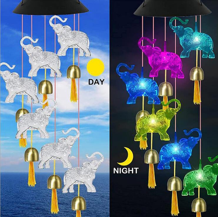 Solar butterfly wind chime lamp