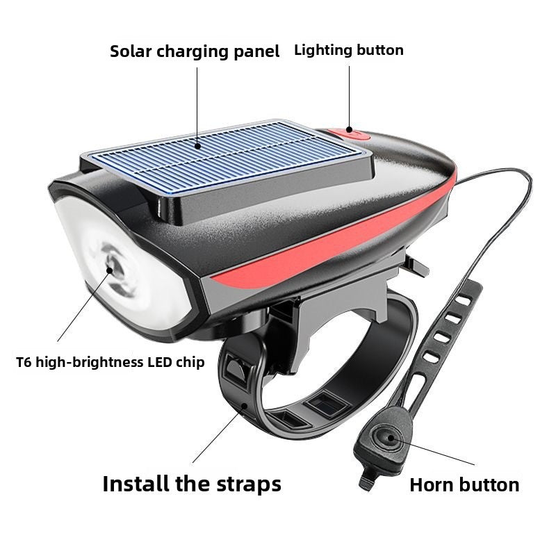 Solar Mountain Bike Light Night Riding