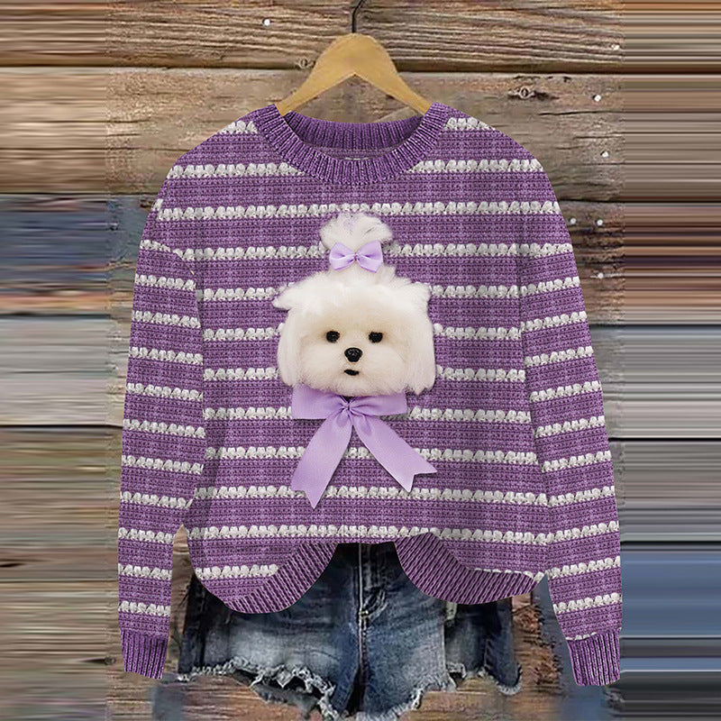 Women's 3D Printed Long Sleeve Sweatshirt Halloween Squirrel Novelty Top