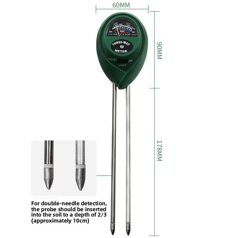 Three-in-One Soil Moisture Light pH Tester