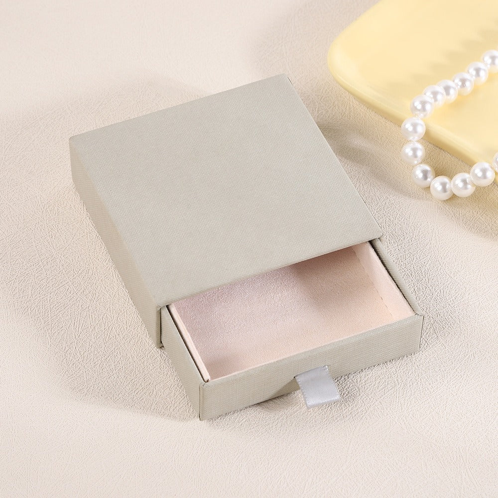 Solid Color Drawer Jewelry Storage Box with Velvet Lining for Earrings Rings Necklaces