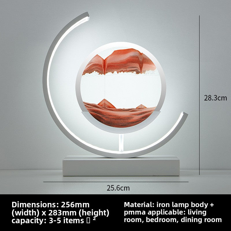 Glass hourglass table lamp