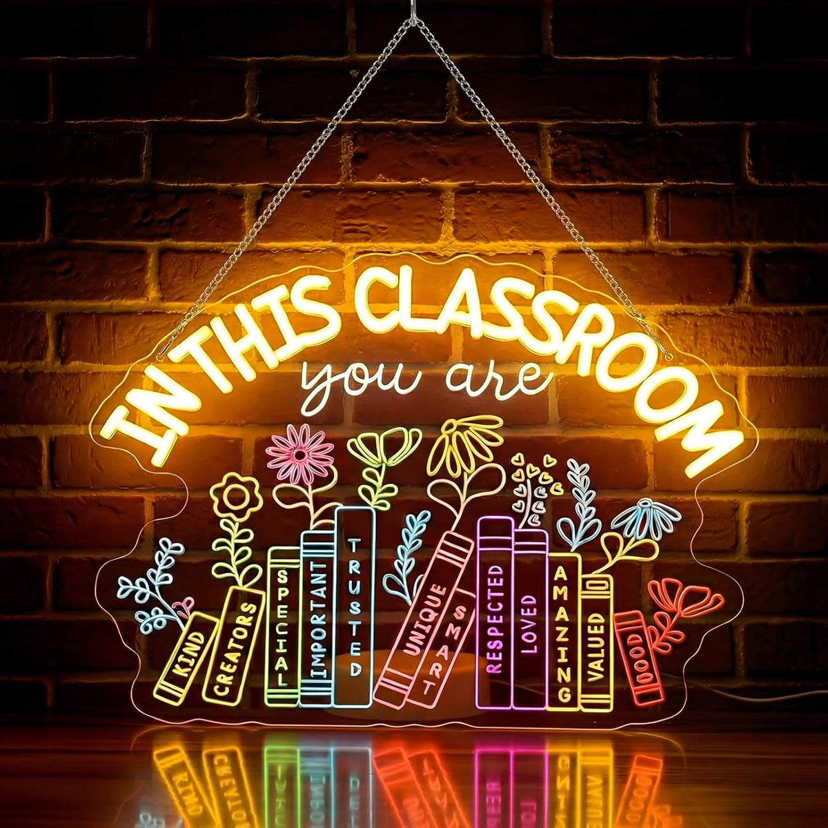 Dimmable LED Reading Neon Sign Wall Decor Light