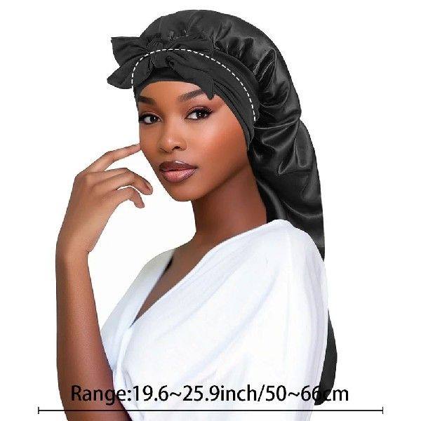 Women's Satin Bonnet Sleeping Cap with Long Tail