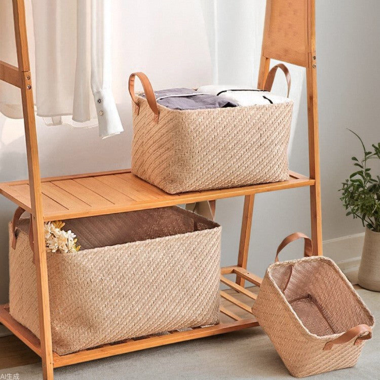 Foldable Jute Fabric Storage Basket