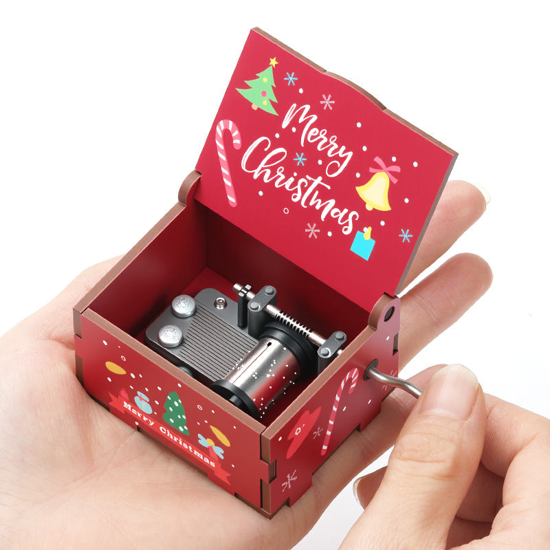 Christmas hand-cranked music box