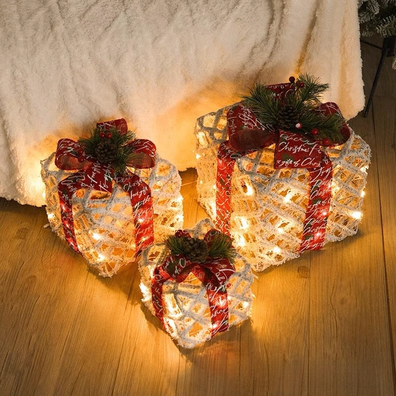 Luminous Christmas Decorative Gift Box Set