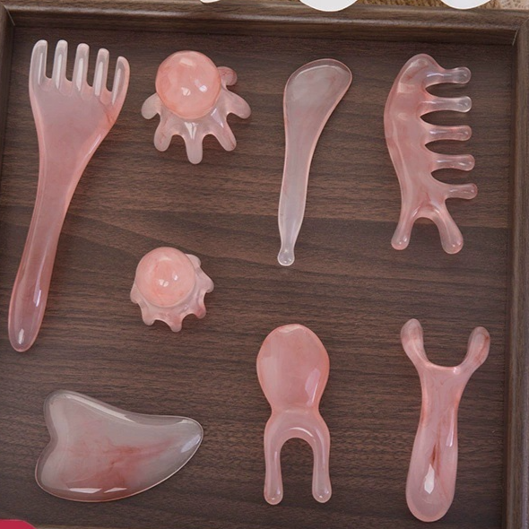Facial Gua Sha Scraping Stick, Meridian Brush, Octopus Head Massage Comb